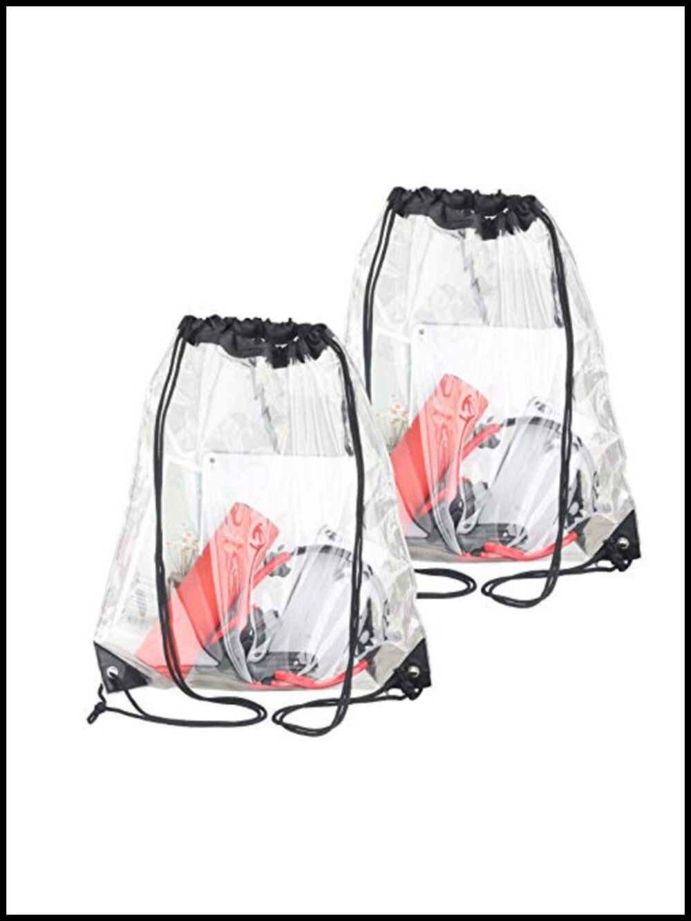 2 Pack Clear Drawstring Bag Waterproof Stadium Approved Security Bag